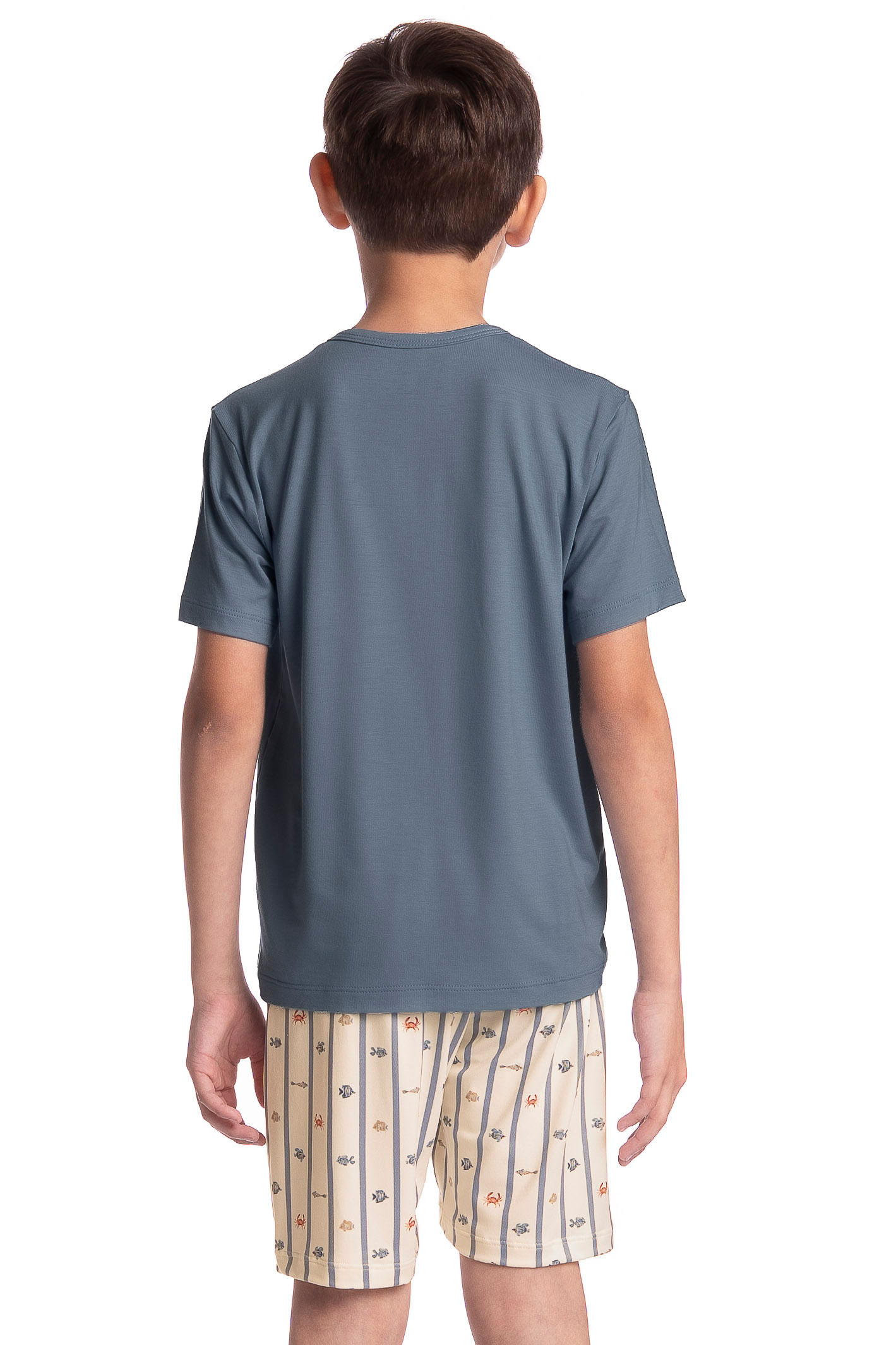 Pijama Infantil Masculino Curto Ocean Branco - Imagem 2