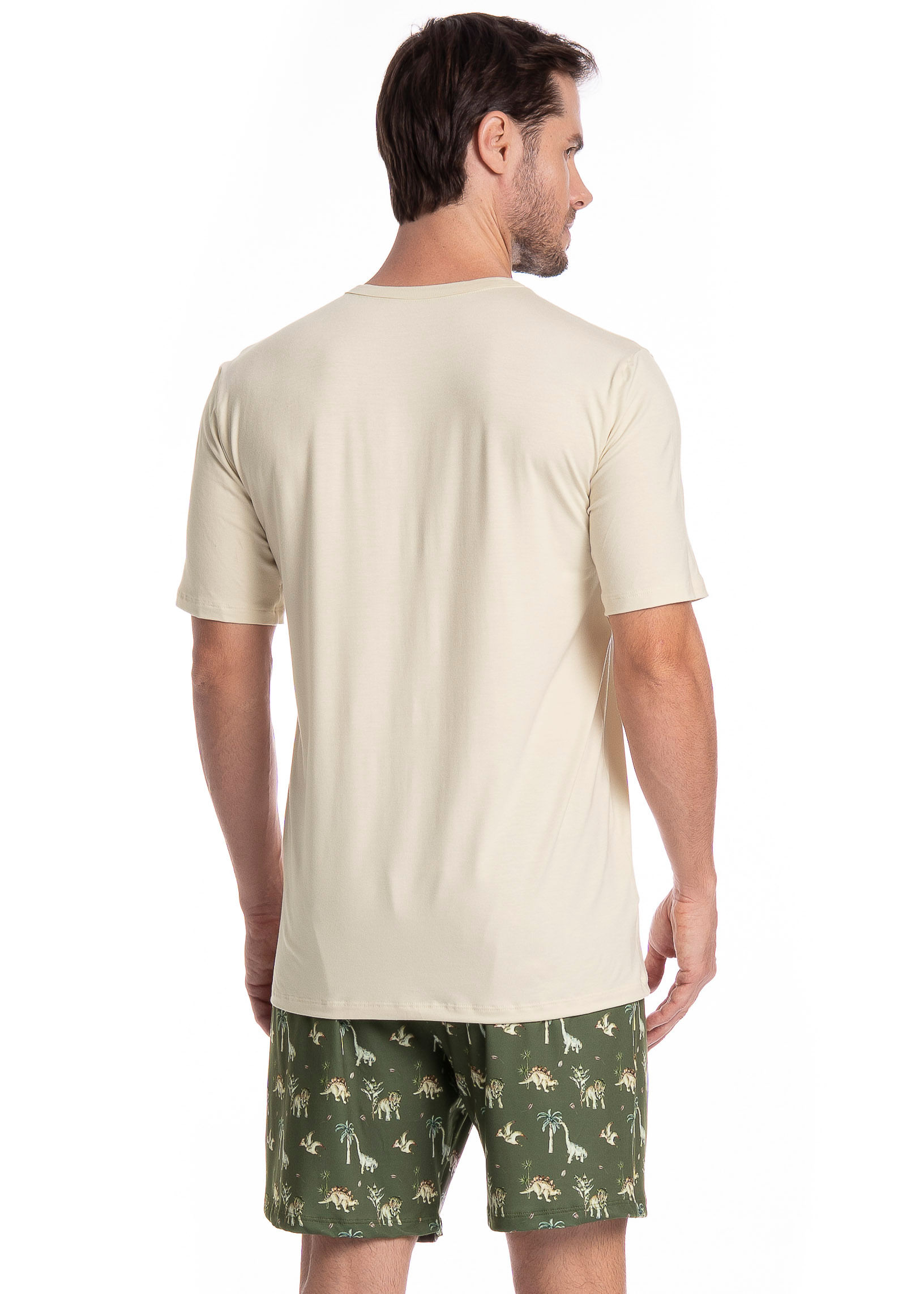 Pijama Masculino Curto Dino Tombini Verde - Imagem 2