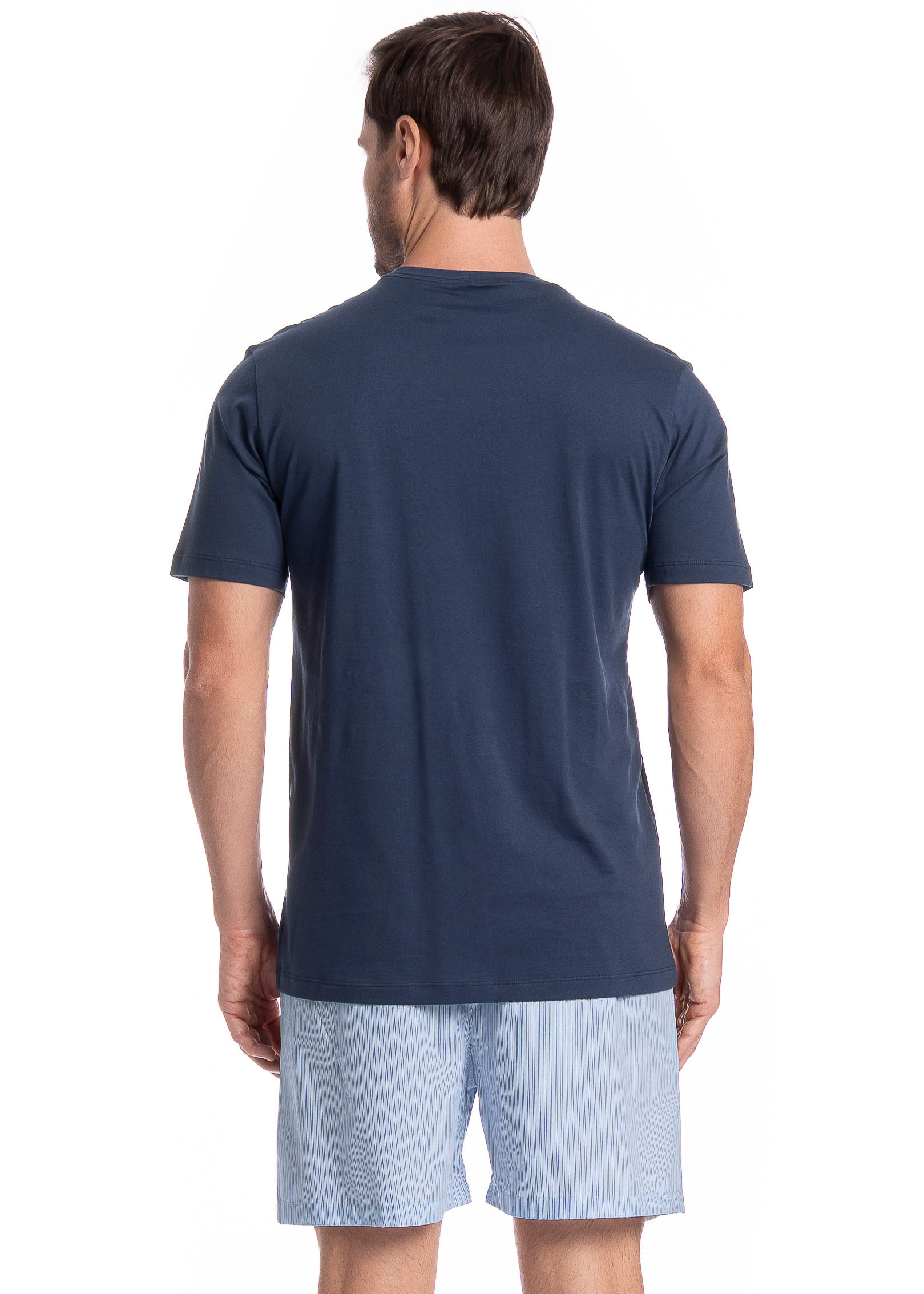 Pijama Masculino Curto Lorenzo Tombini Azul-marinho - Imagem 2