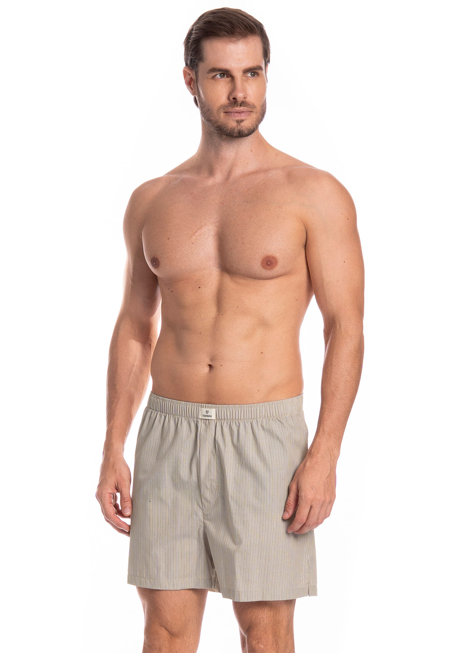 Boxer Masculina Lorenzo Tombini Bege - Imagem 1