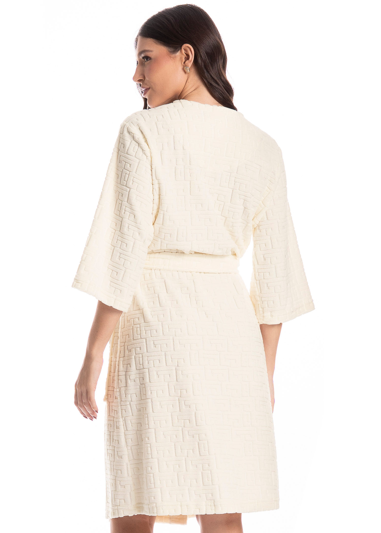 Robe Feminino Jacquard Branco - Imagem 2