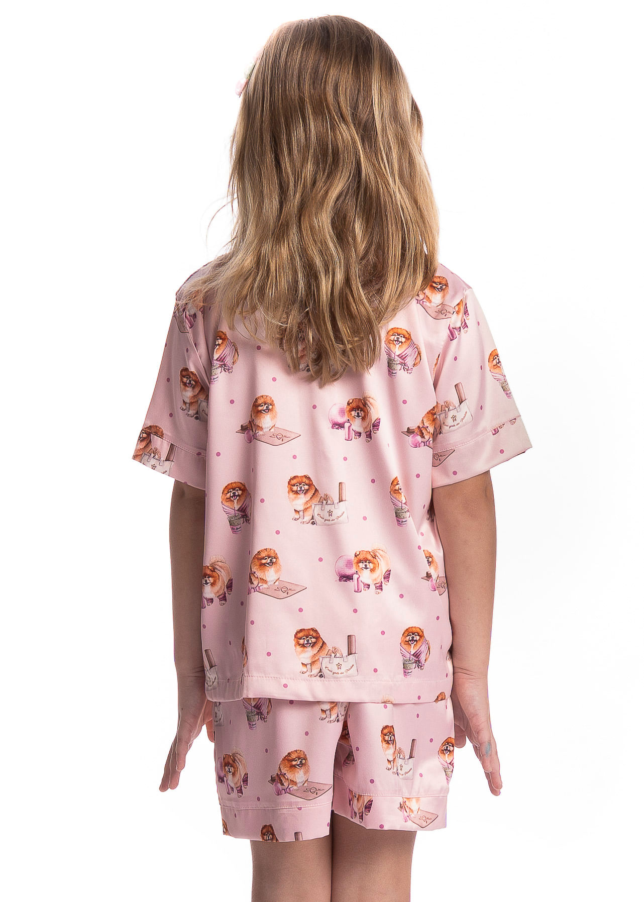 Pijama Infantil Feminino Curto Americano Lyla Pilates Rosa-3 - Imagem 2