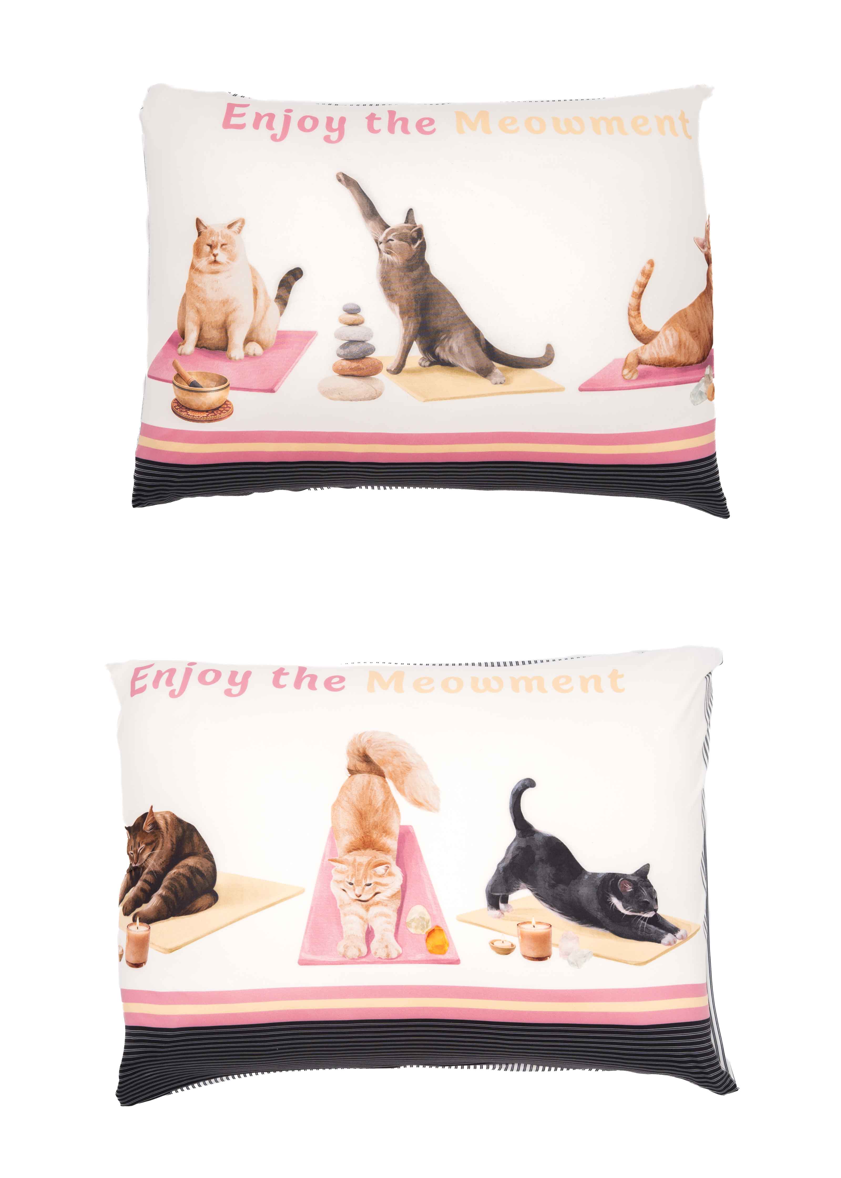 Kit Fronha Cats Yoga Branco - Imagem 1