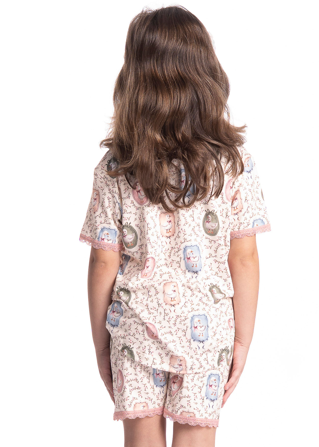 Pijama Infantil Feminino Curto Sweet Love Rosa-3 - Imagem 2