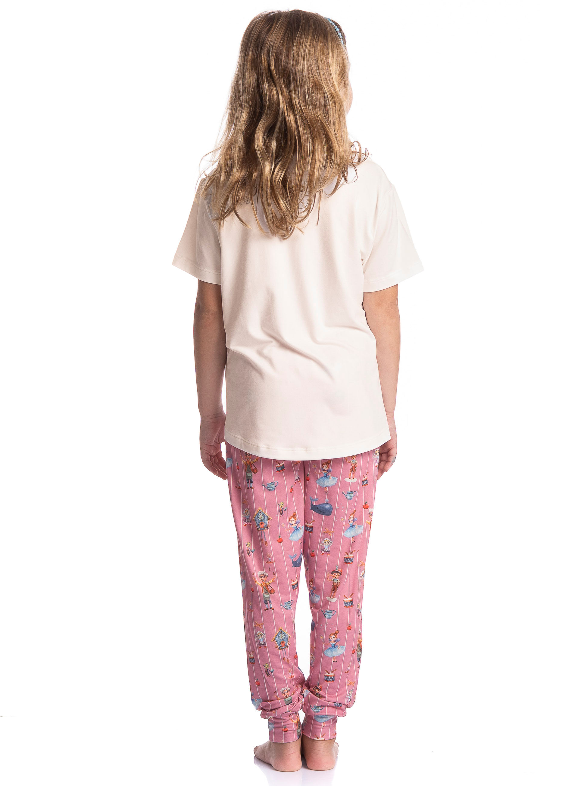 Pijama Infantil Longo Manga Curta Fada Rosa-2 - Imagem 2
