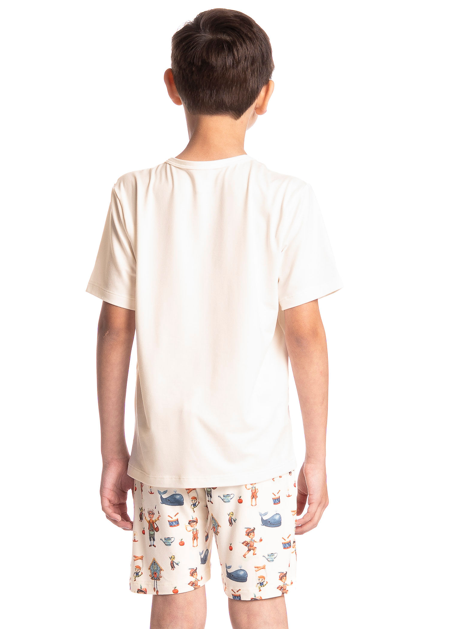Pijama Infantil Masculino Curto Pinóquio Branco - Imagem 2