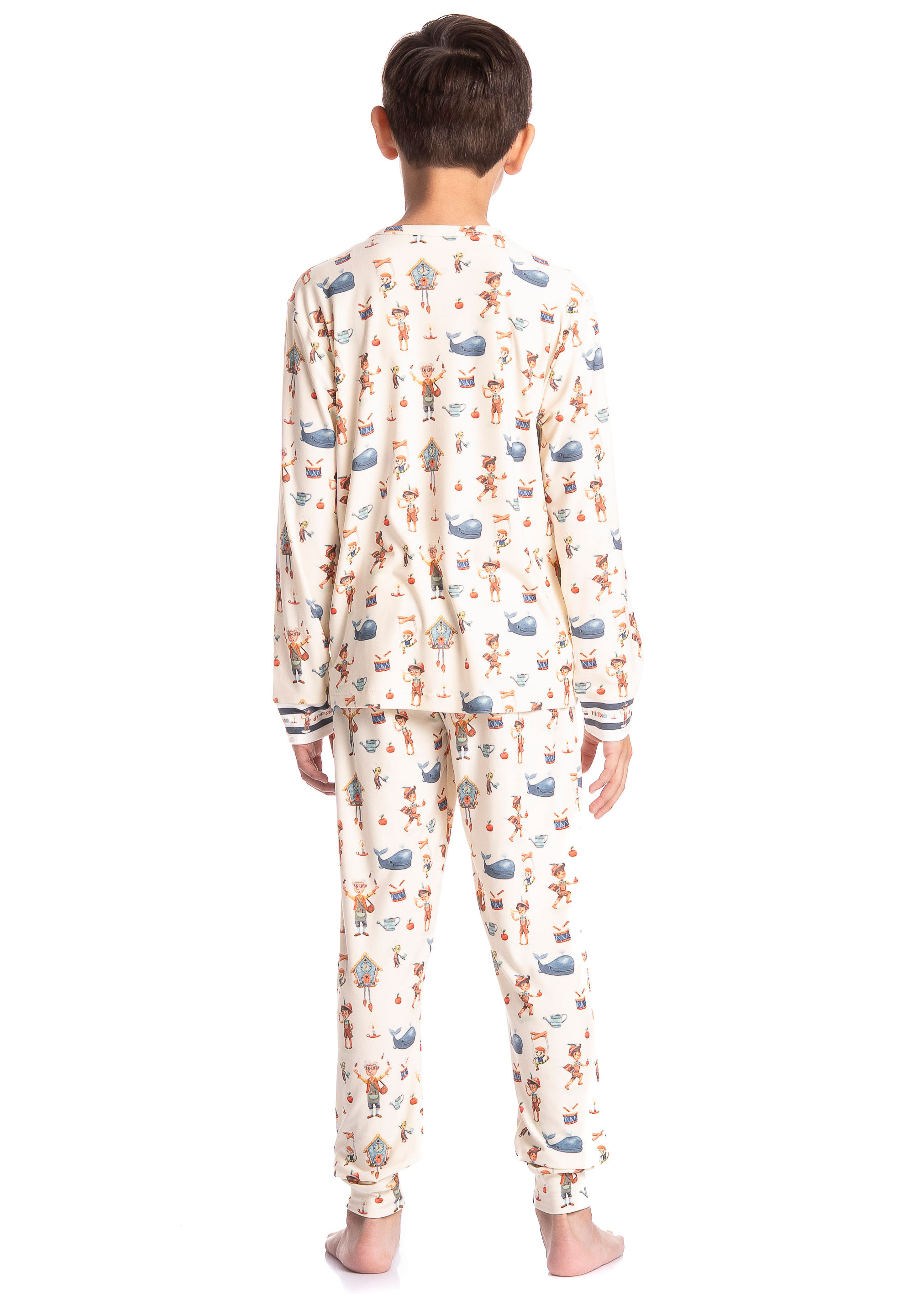 Pijama Infantil Longo Pinóquio Branco - Imagem 2