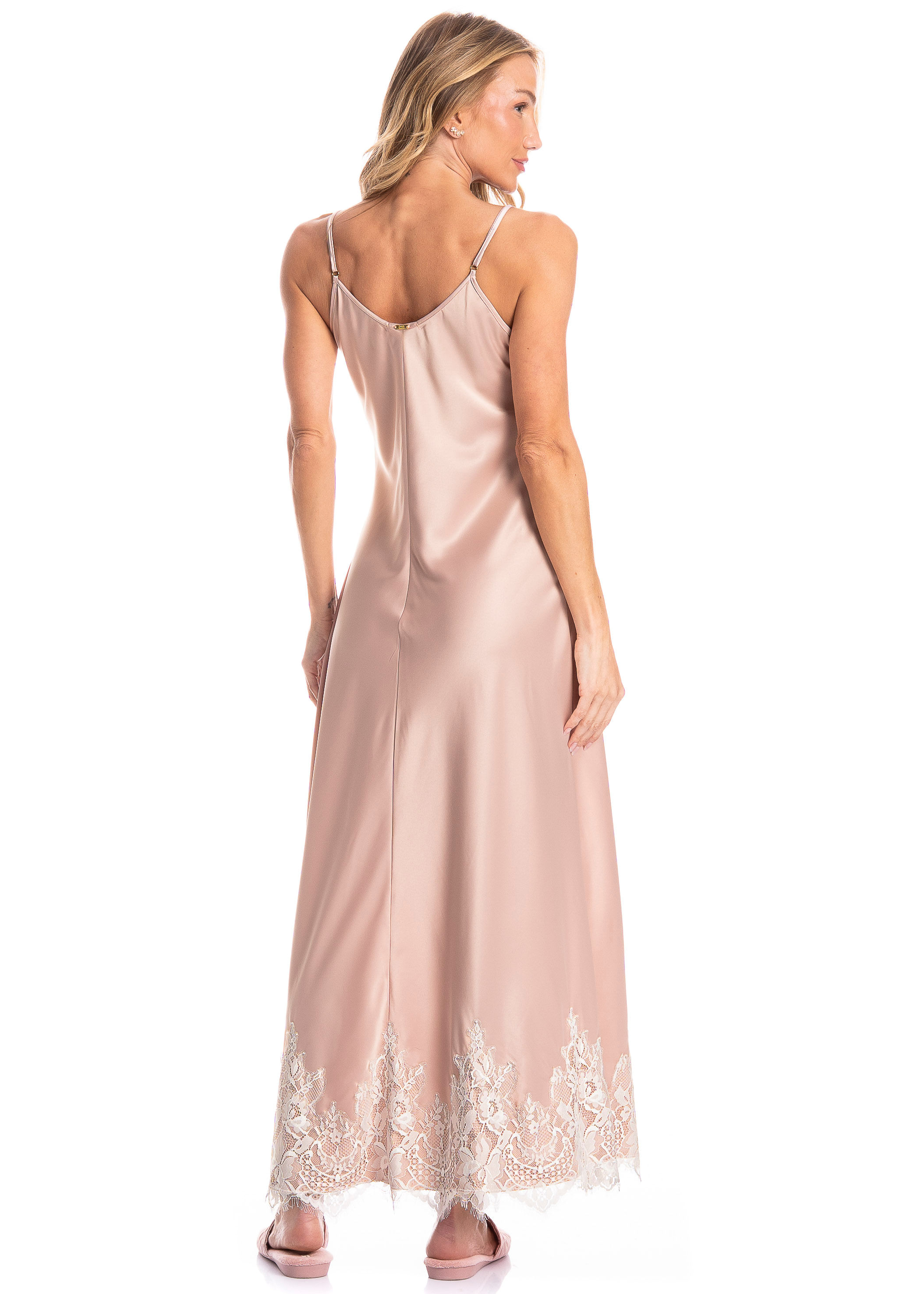 Camisola Feminina Longa Siena Alícia Rosa-3 - Imagem 2
