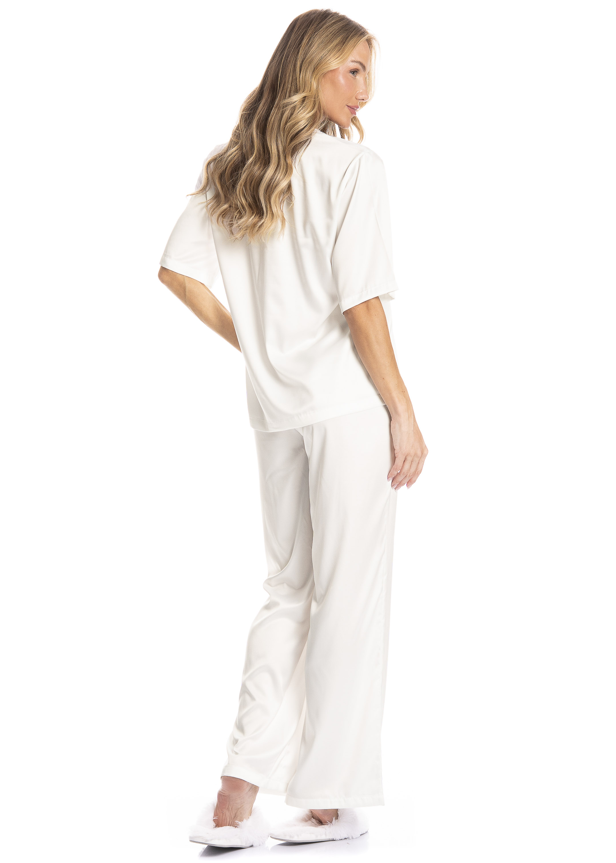 Pijama Americano Feminino Longo Zoe Branco - Imagem 2