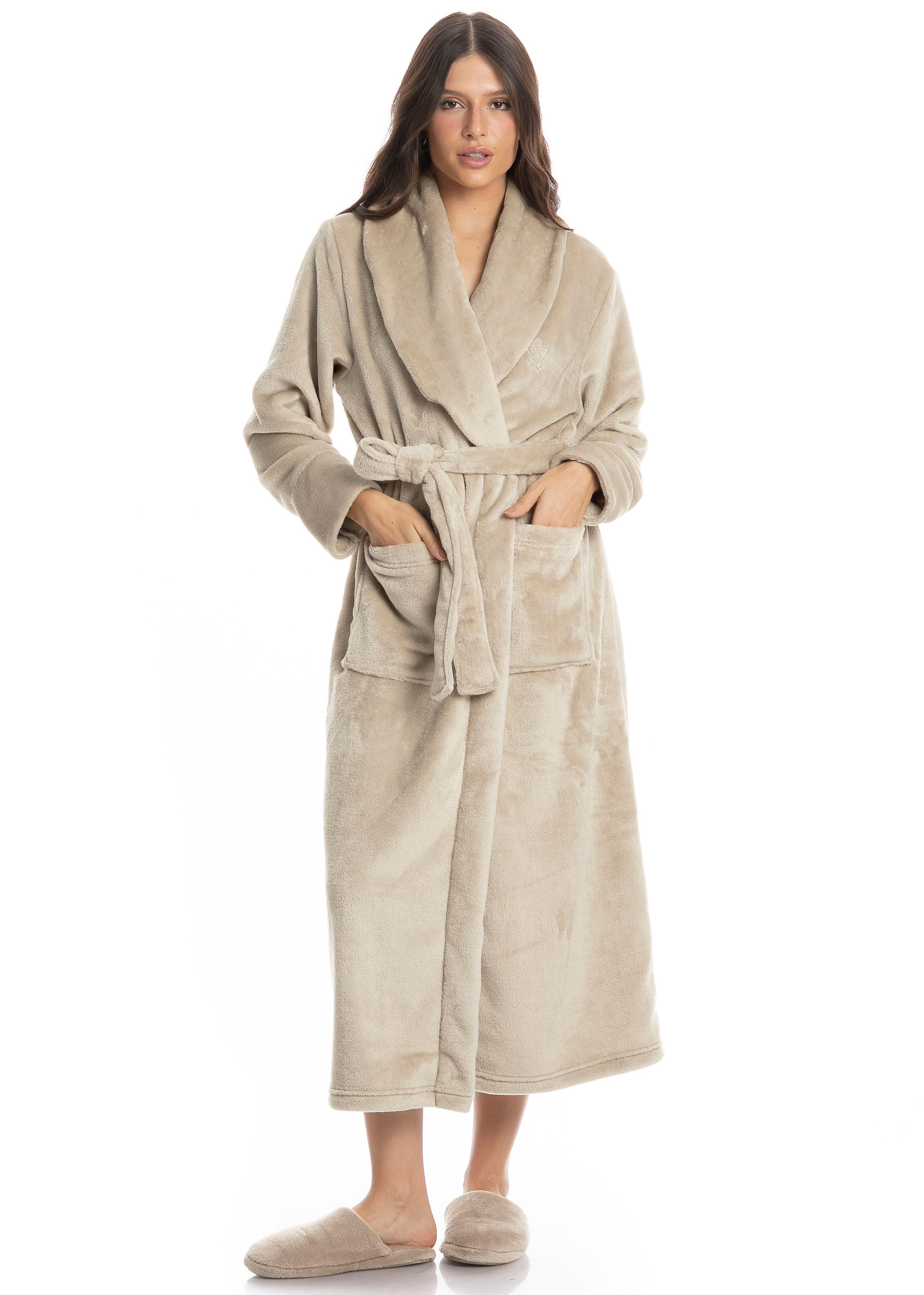 Robe Longo Pétala Bege - Imagem 1
