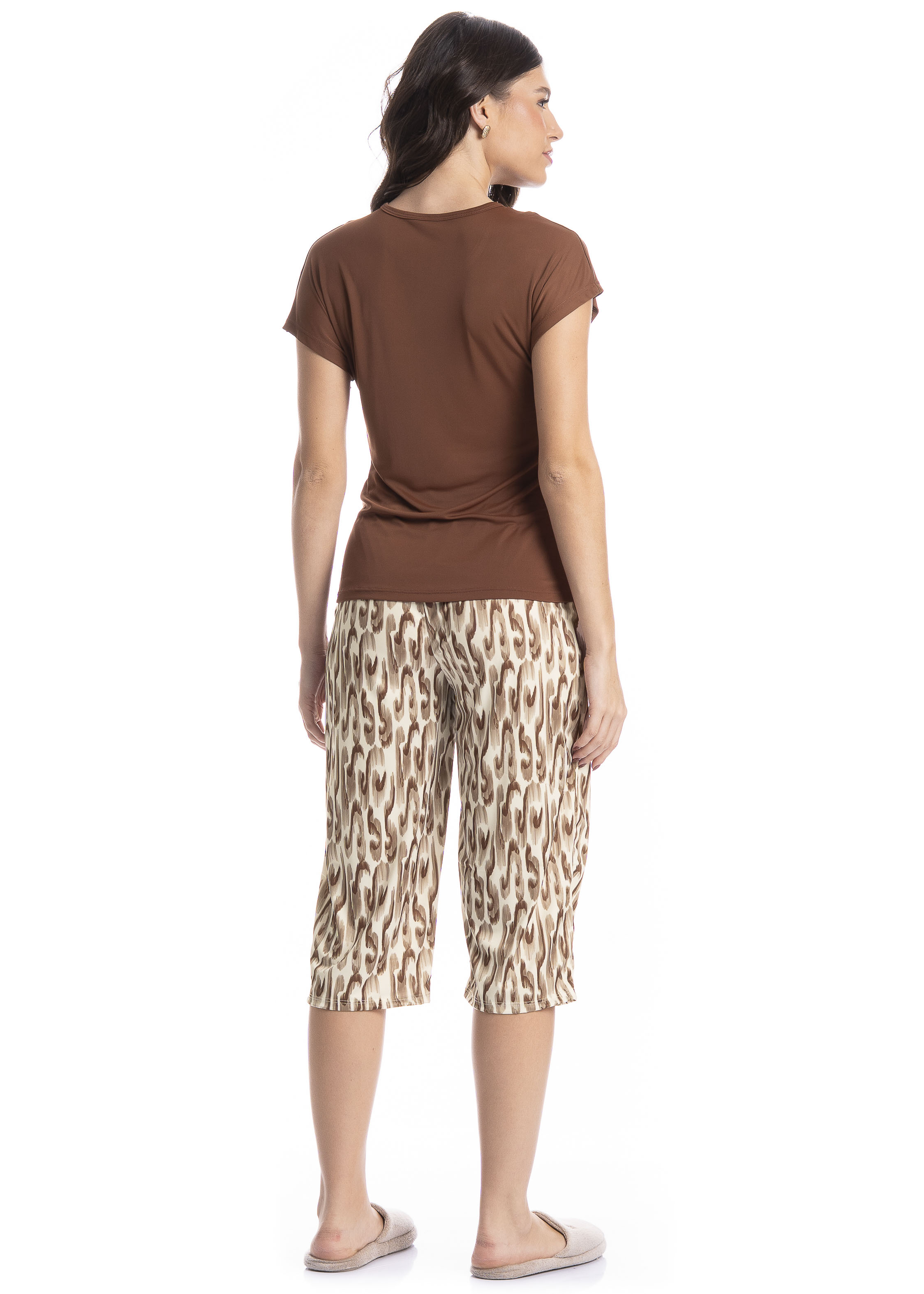 Pijama Feminino Pescador Savage Marrom - Imagem 2
