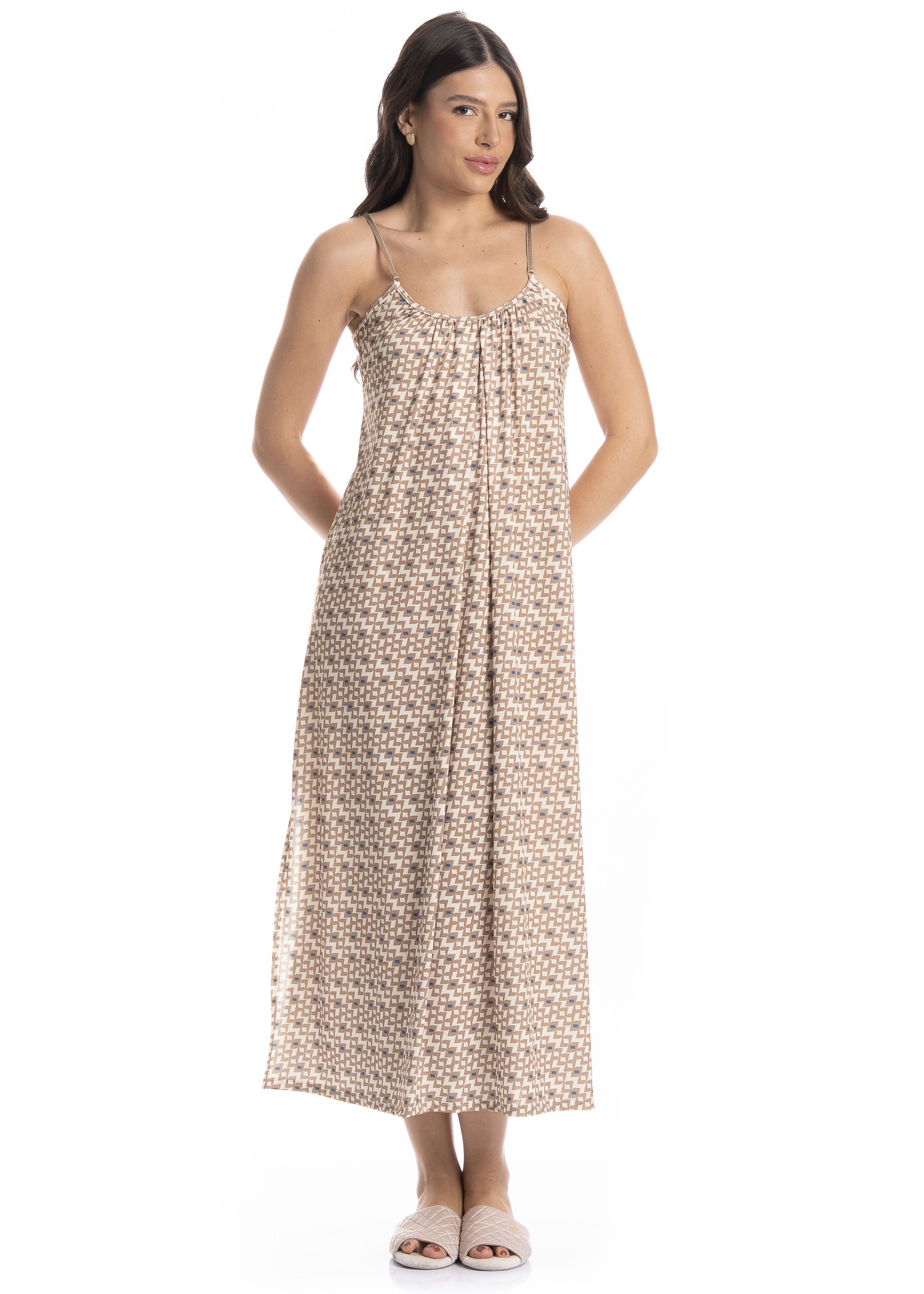 Vestido Feminino Midi Sybille Constanza Azul-2 - Imagem 1