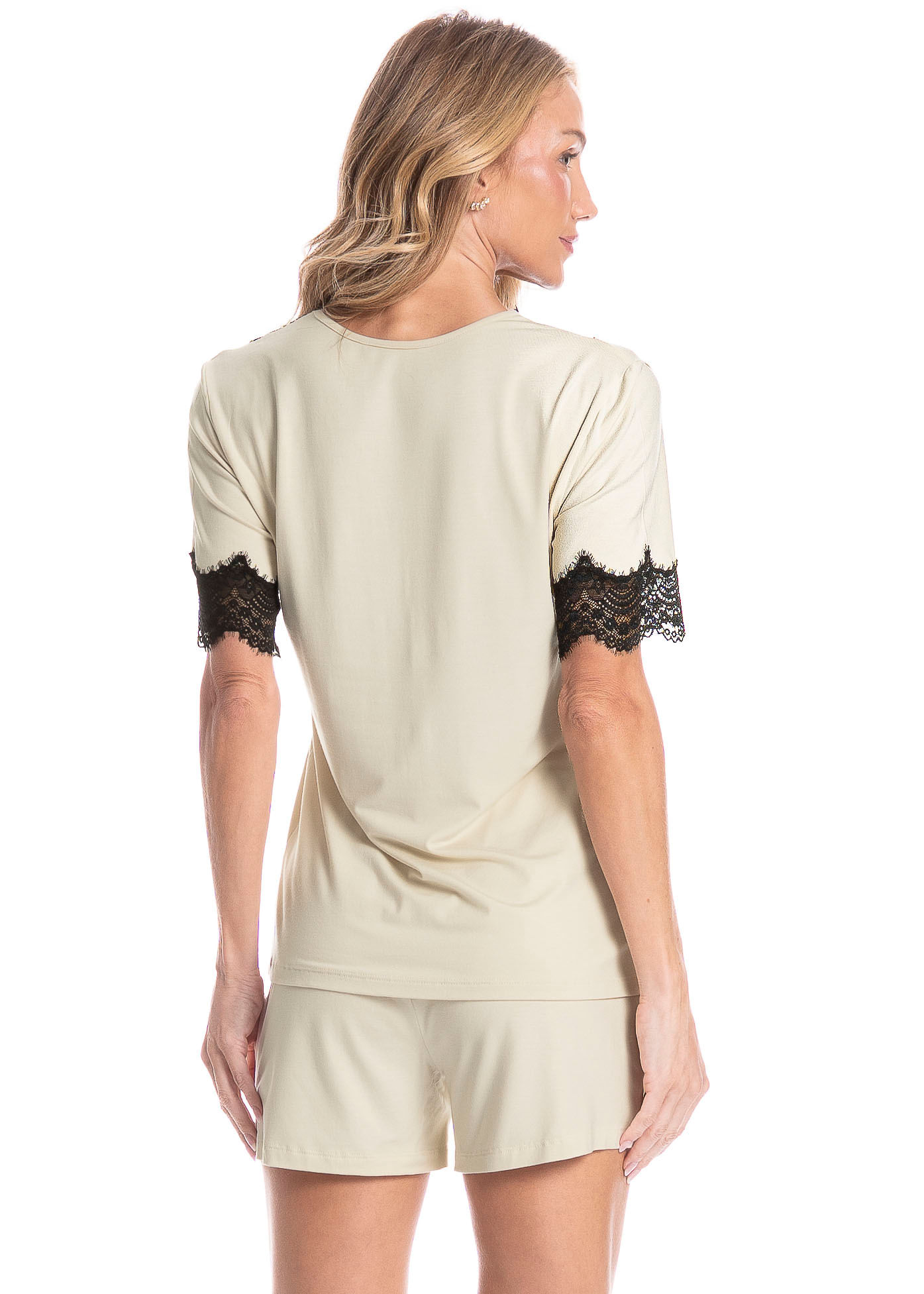 Pijama Curto Feminino Lile Branco - Imagem 2