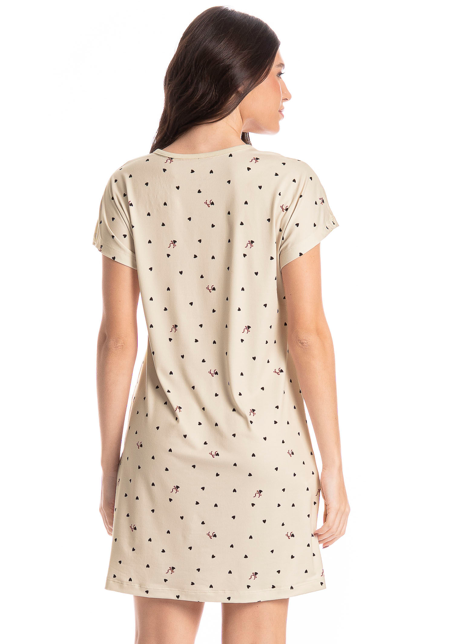 Camisão Feminino Corações Branco - Imagem 2