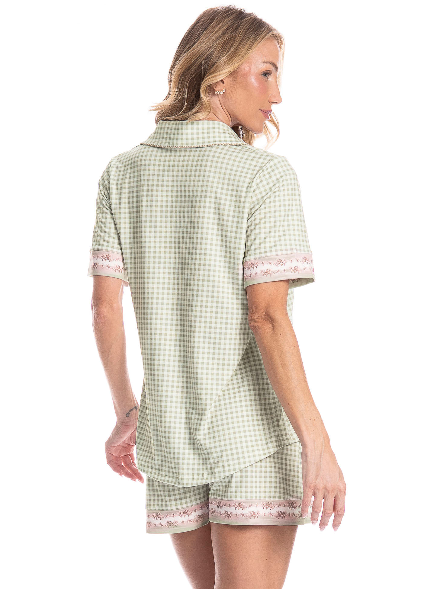 Pijama Americano Curto Feminino Serenity Verde - Imagem 2