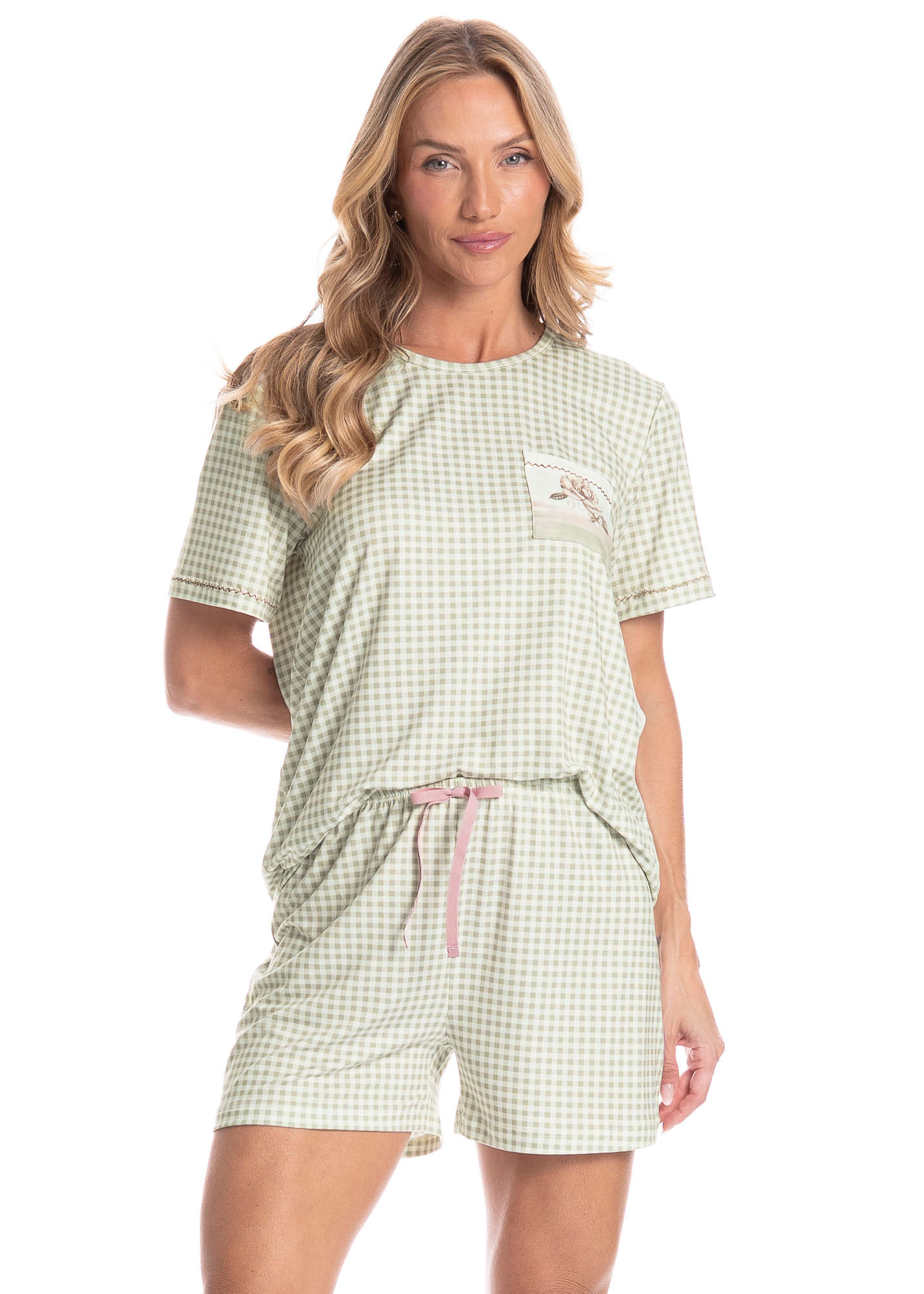 Pijama Feminino Curto Serenity Verde - Imagem 1