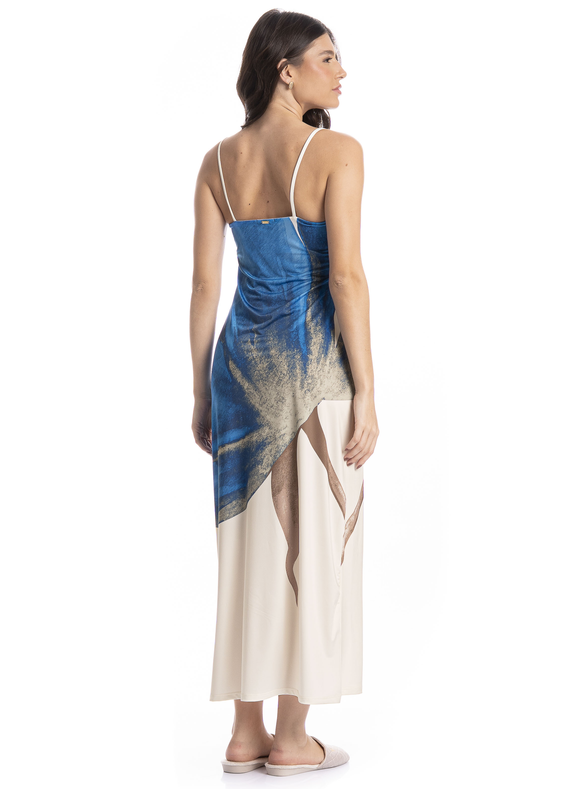 Vestido Longo Feminino Yasmin Azul-2 - Imagem 2