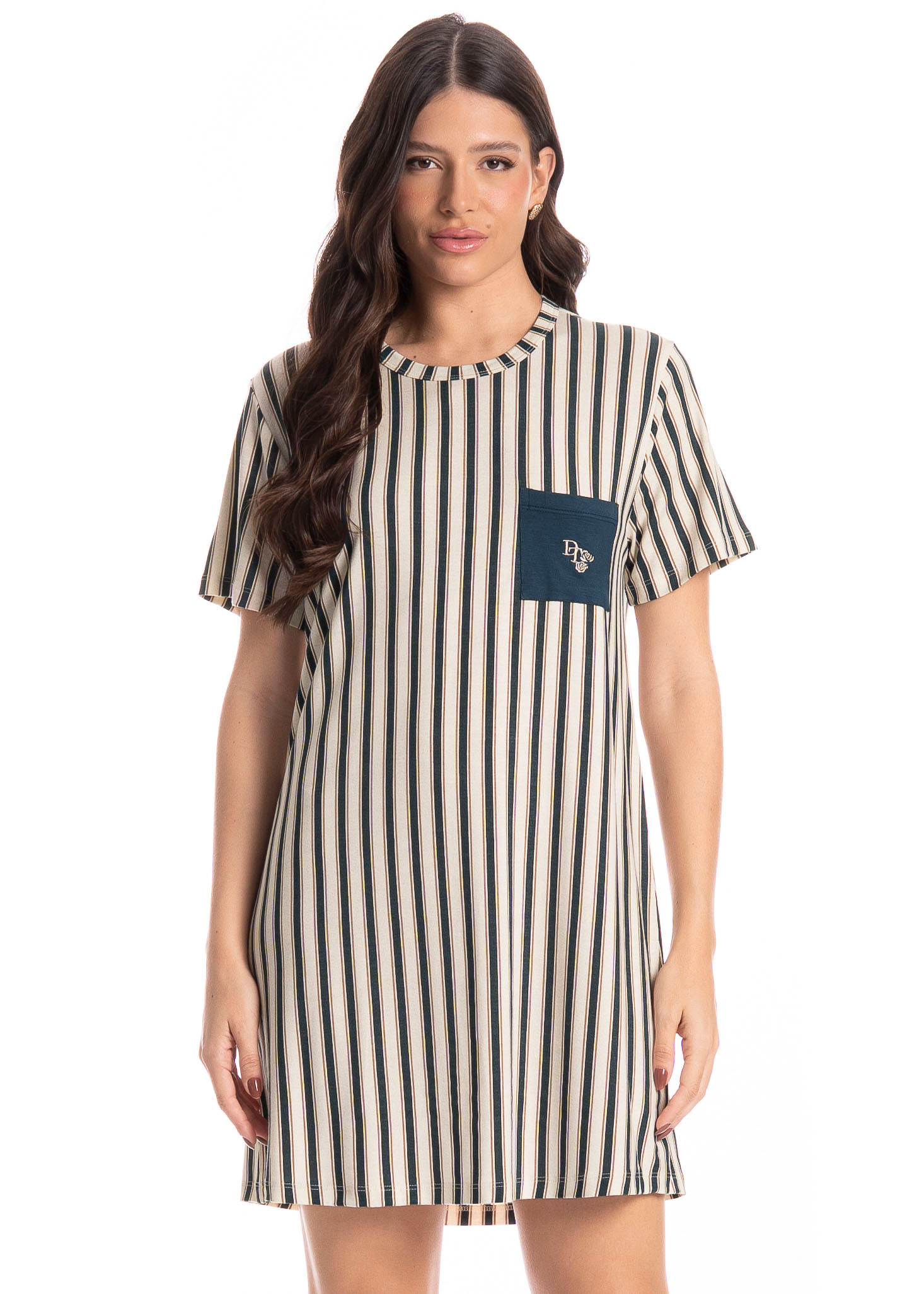Camisão Feminino Leila Azul-marinho - Imagem 1