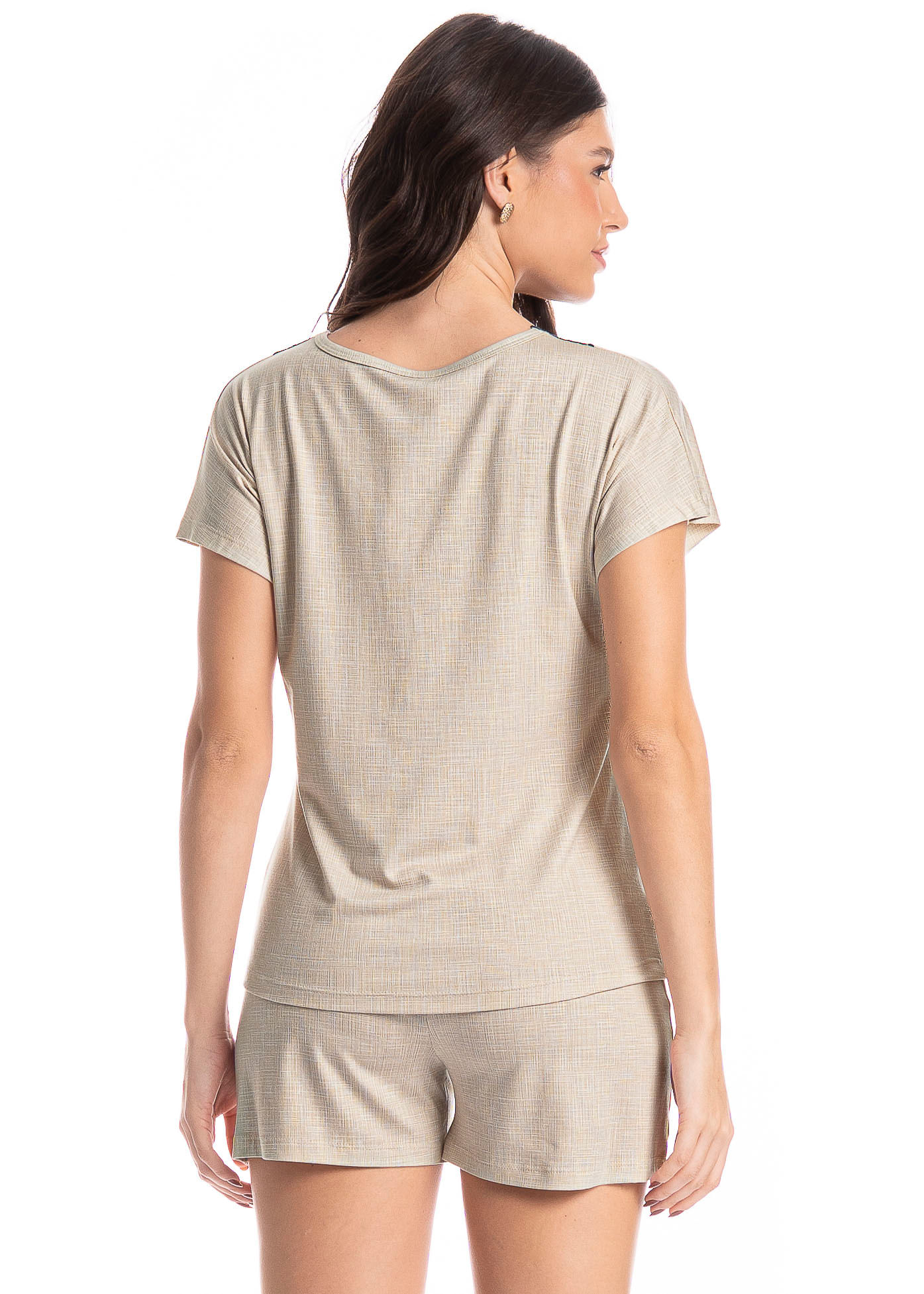 Pijama Feminino Curto Camila Branco - Imagem 2