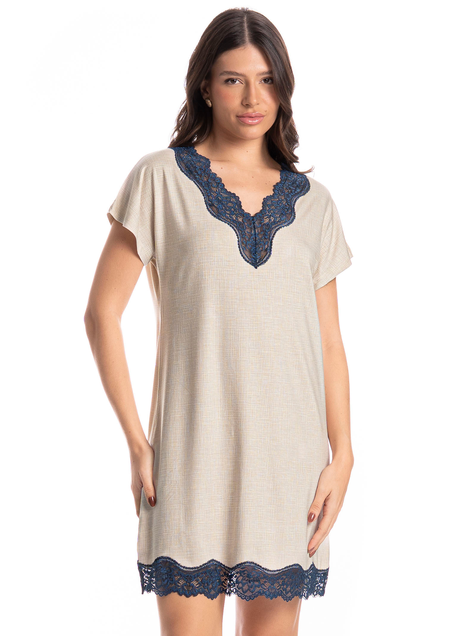 Camisão Feminino Camila Branco - Imagem 1
