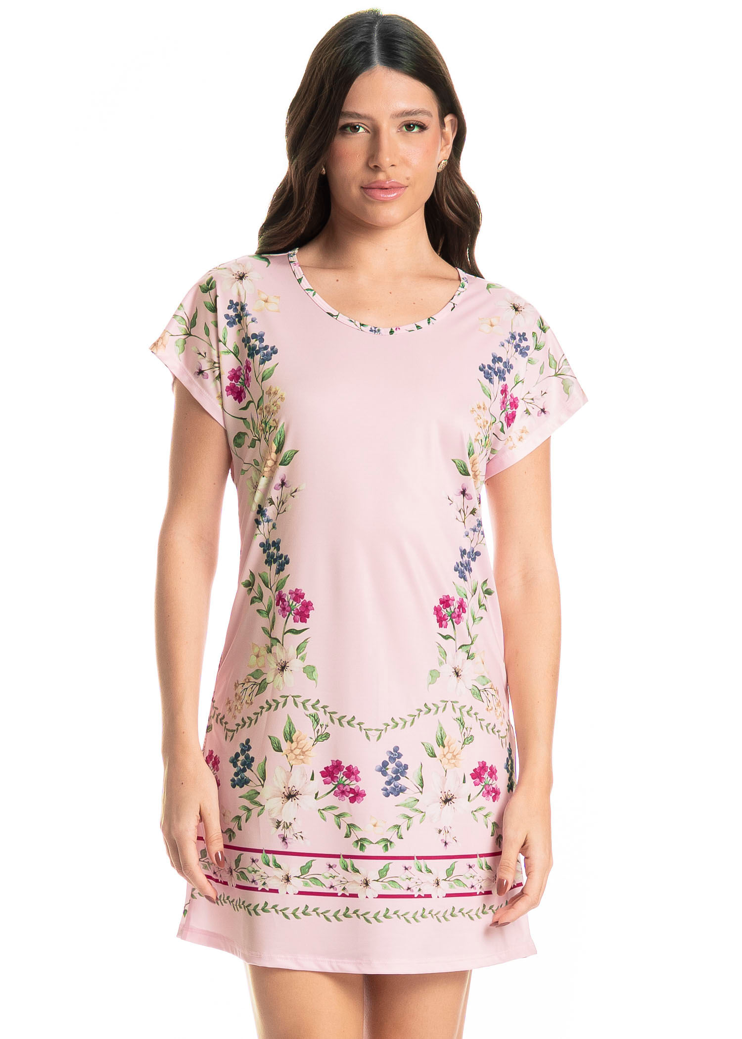 Camisão Feminino Flor Rosa-3 - Imagem 1