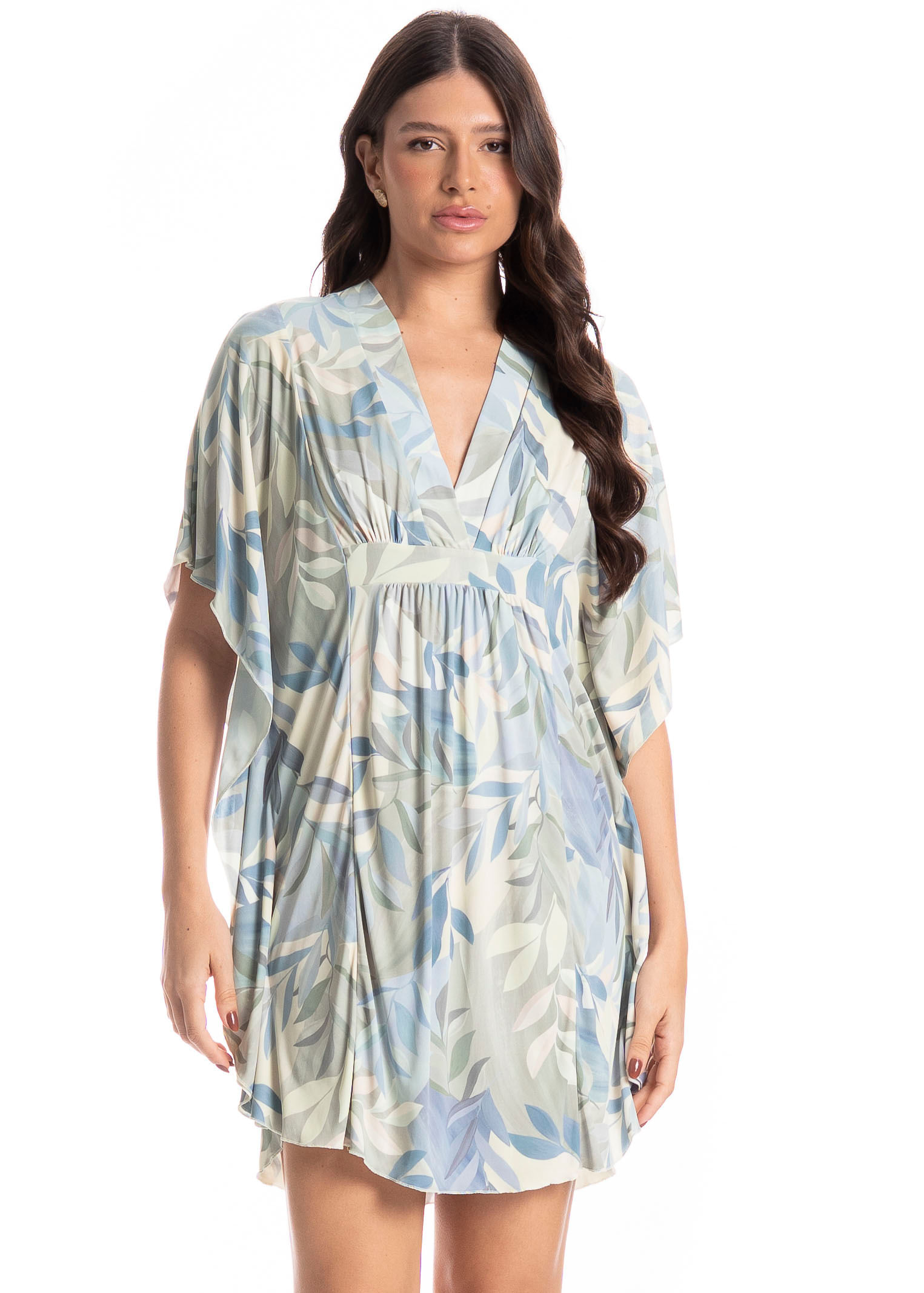 Kaftan Feminino Curto Ana Verde - Imagem 1