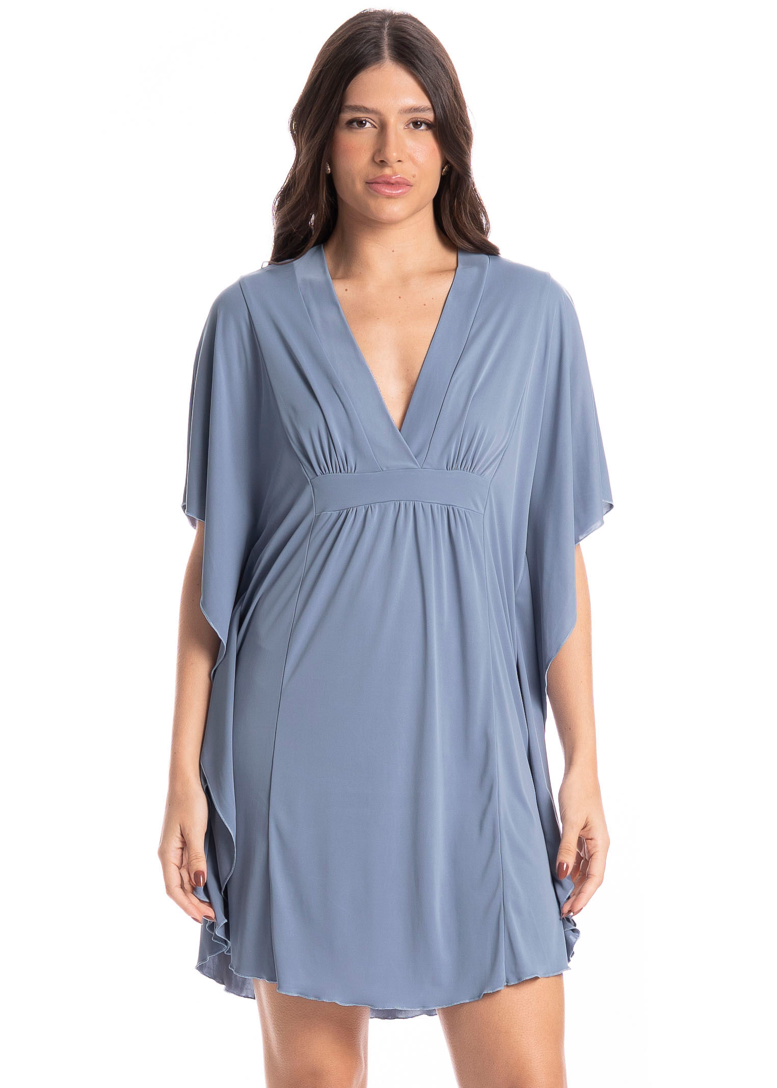 Kaftan Curto Ana Azul - Imagem 1