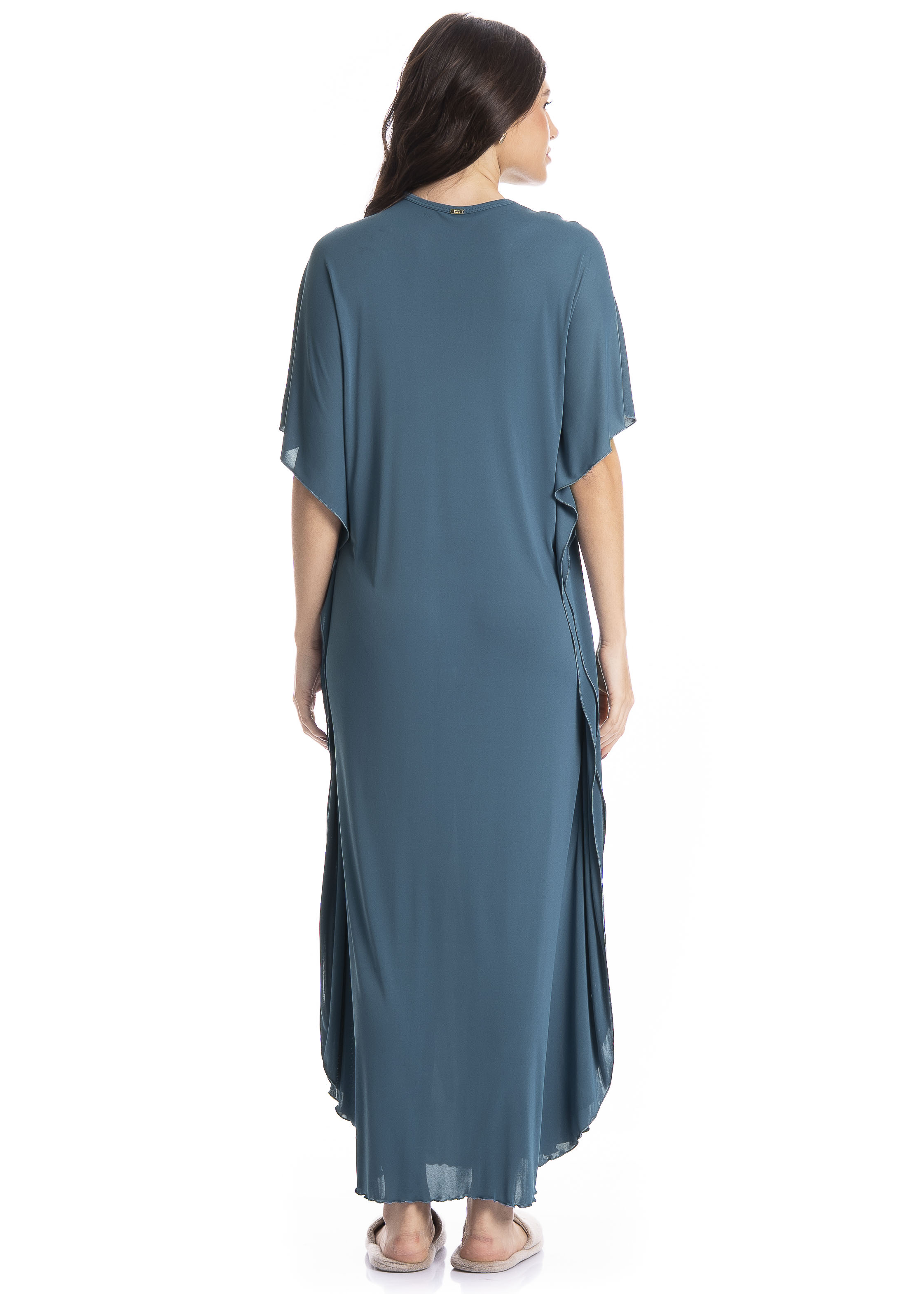 Kaftan Feminino Longo Eva Azul-2 - Imagem 2