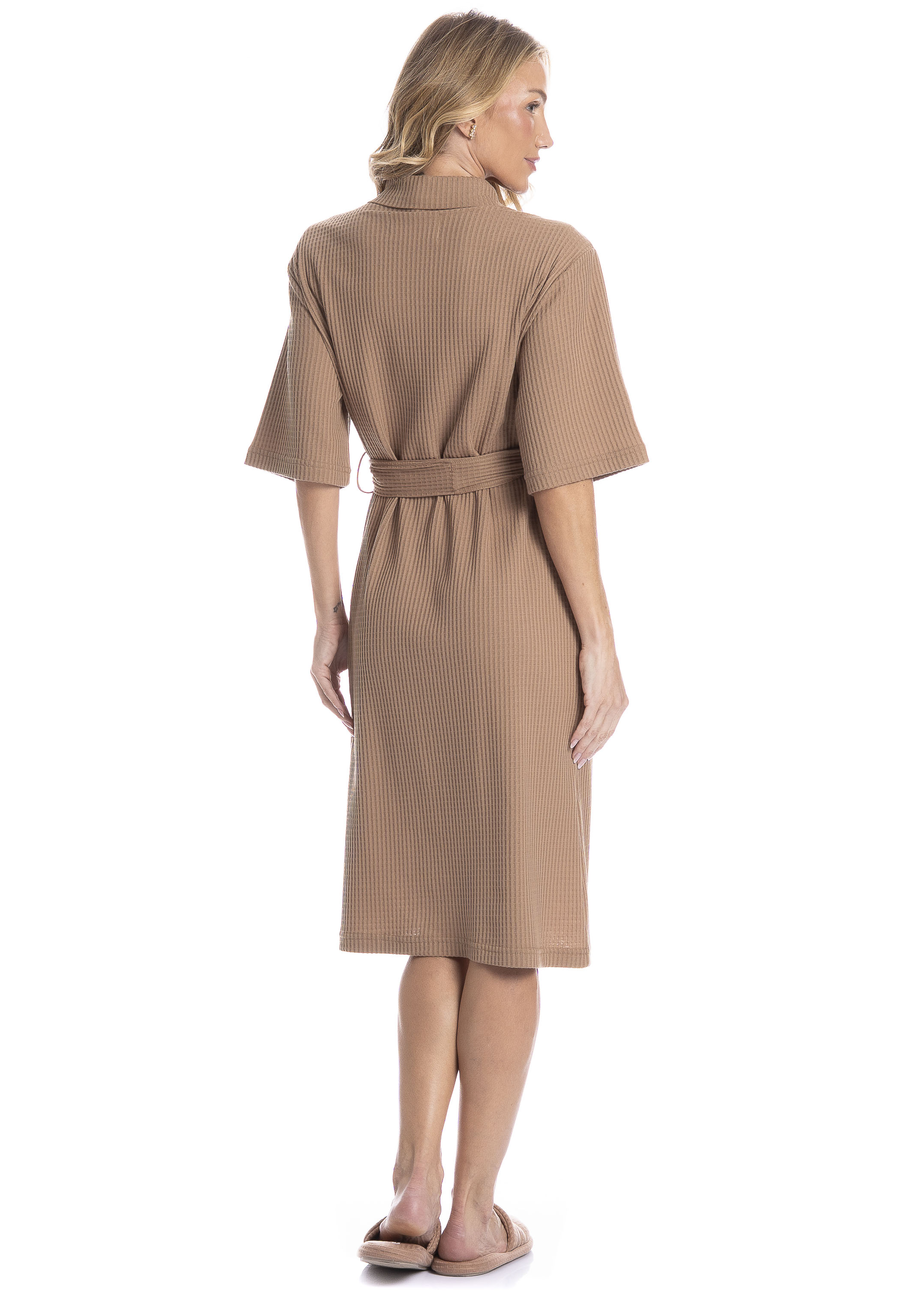 Robe Feminino Médio Piquet Marrom - Imagem 2
