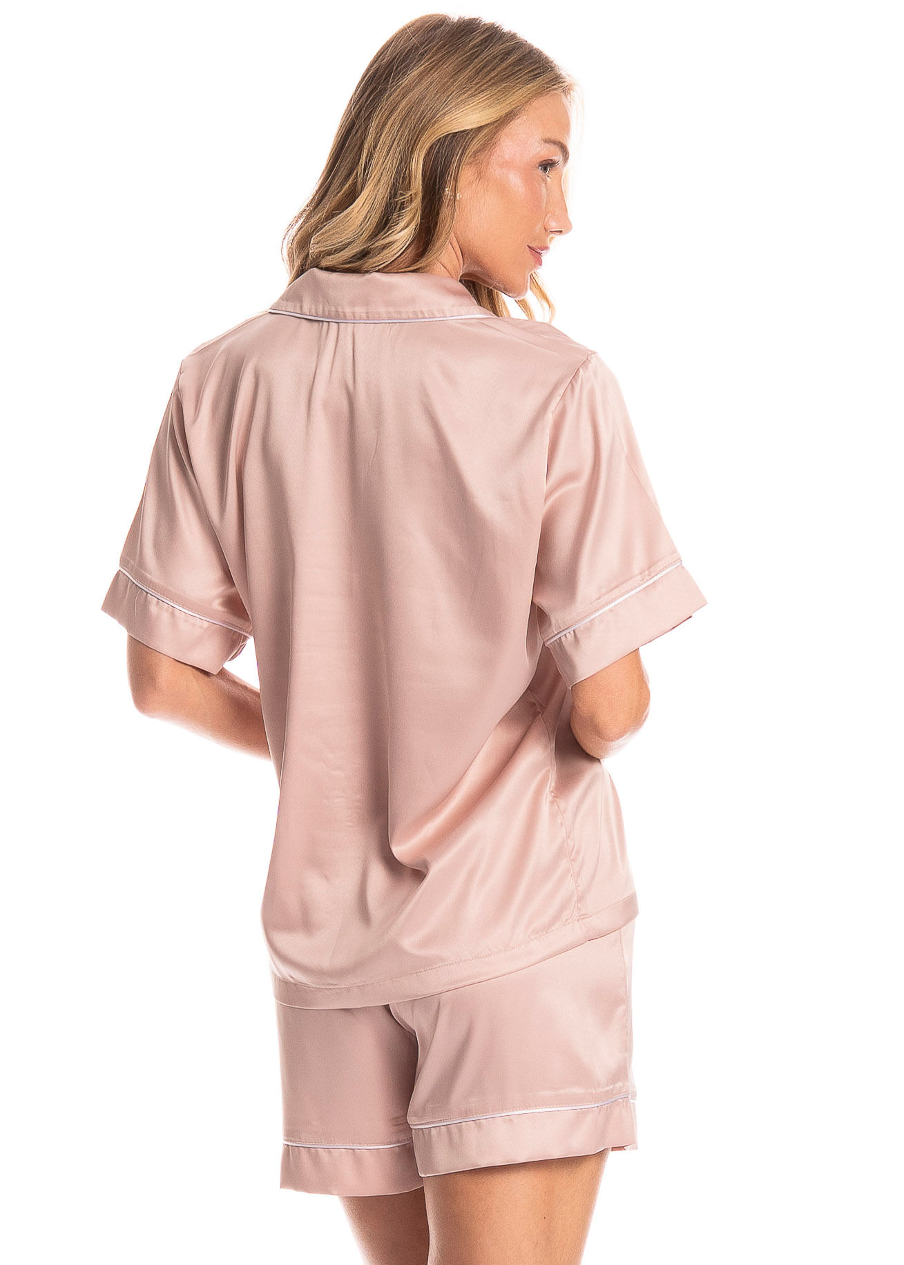 Pijama Americano Feminino Curto Lia Rosa-3 - Imagem 2