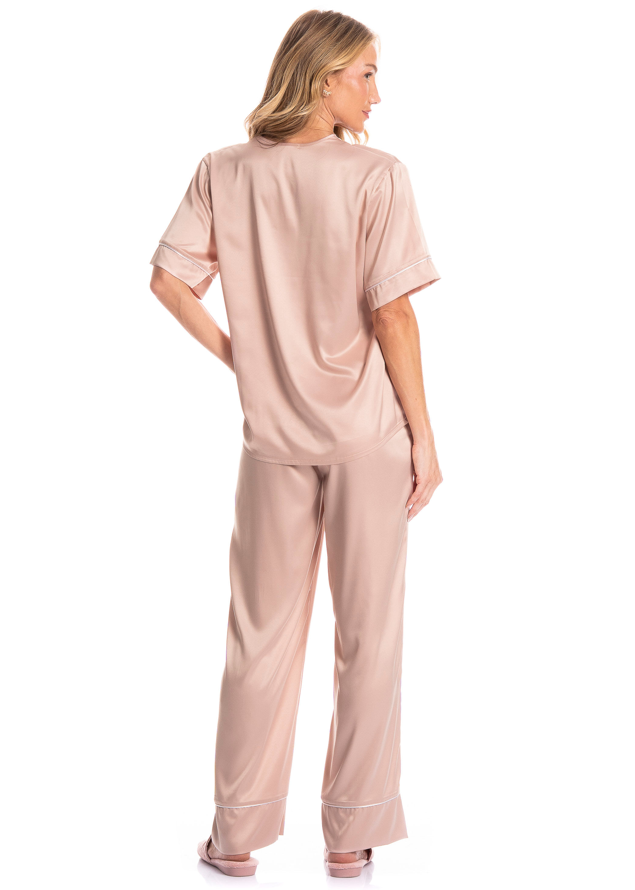 Pijama Americano Longo Lia Rosa-3 - Imagem 2