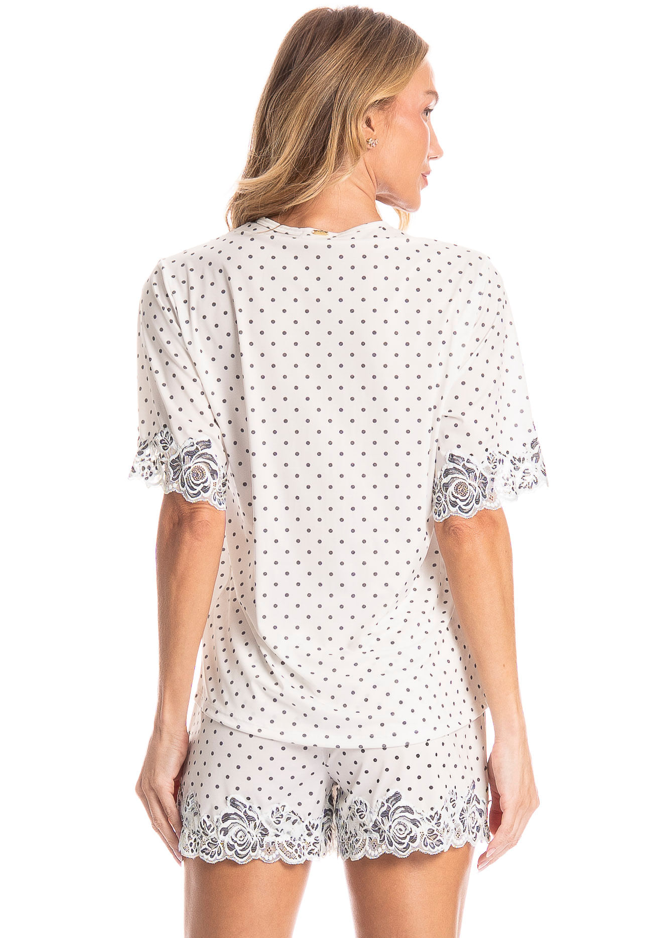 Pijama Feminino Curto Selene Branco - Imagem 2