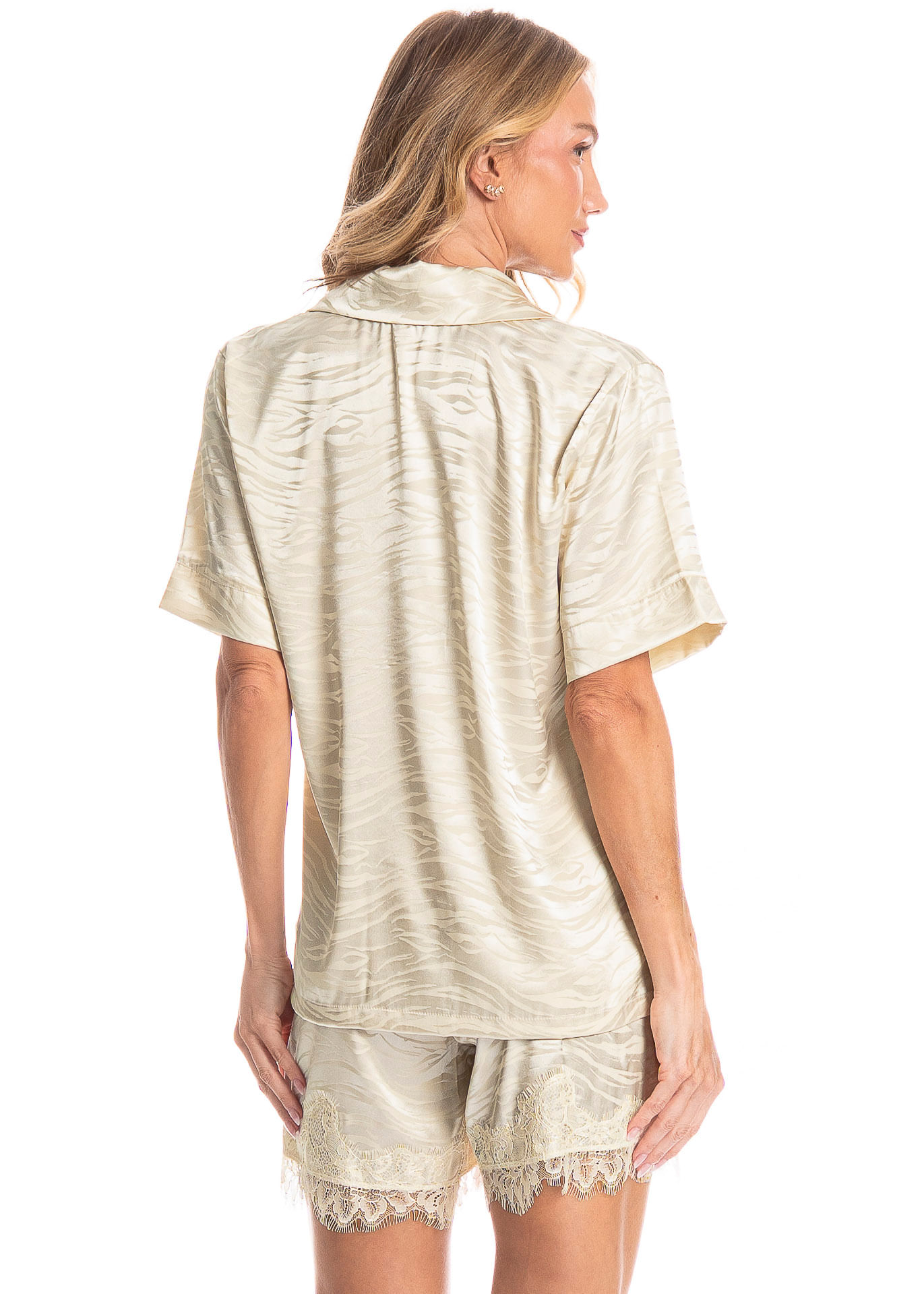 Pijama Americano Feminino Curto Isa Branco - Imagem 2