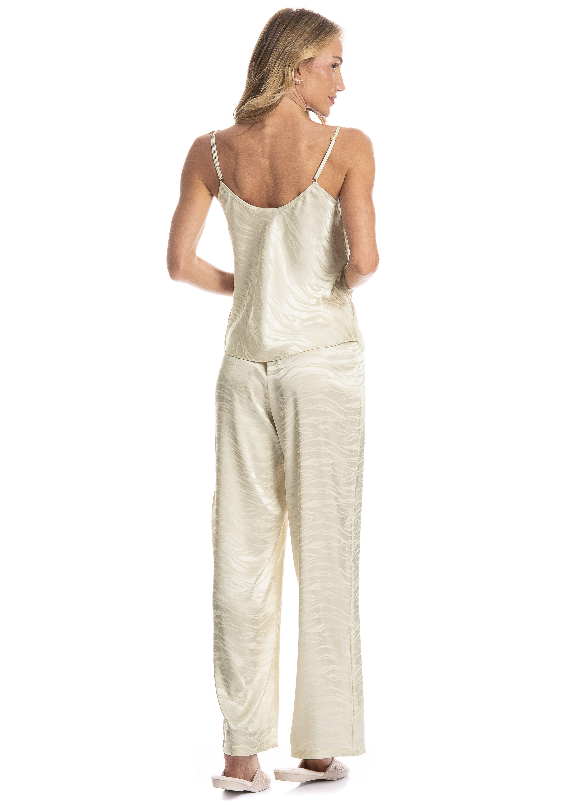 Pijama Feminino Longo Isa Branco - Imagem 2