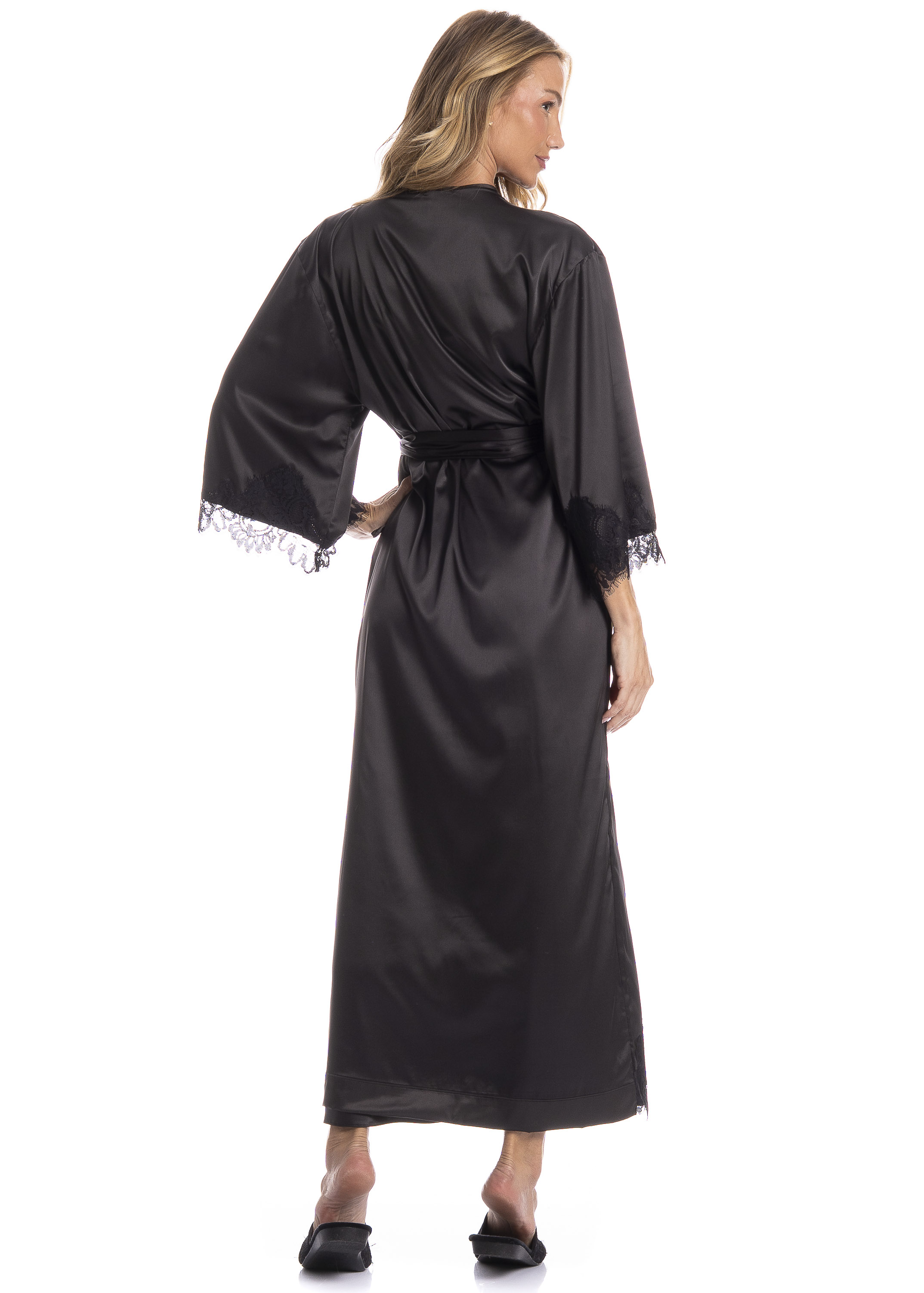 Robe Feminino Longo Jasmim Preto - Imagem 2