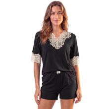 Pijama Feminino Curto Mellow Preto - Imagem 1