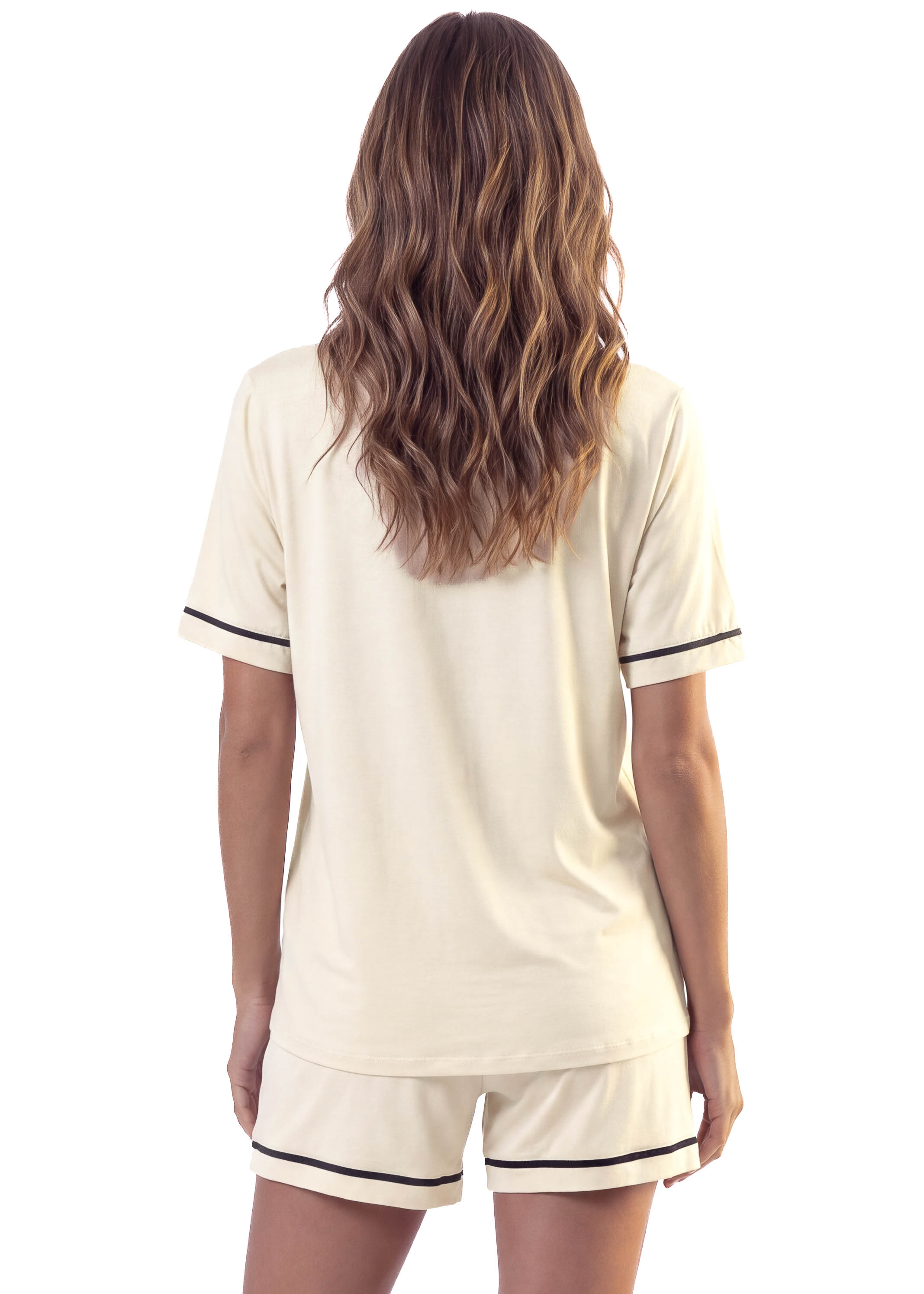 Pijama Americano Feminino Curto Mellow Branco - Imagem 2